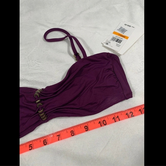 NWT $69 Becca Reconnect Bandeau Bikini Top in‎ Merlot [SZ Small ] - Picture 5 of 8